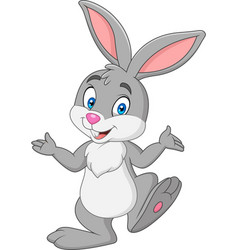 Cartoon happy rabbit isolated on white background Vector Image