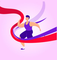 Monochrome sport template with sprinter for Vector Image