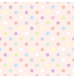 Seamless pattern white polka dots pink background Vector Image