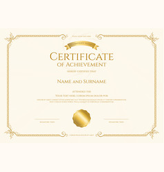 Luxury certificate template with elegant border Vector Image