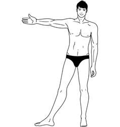 Standing naked man Royalty Free Vector Image - VectorStock