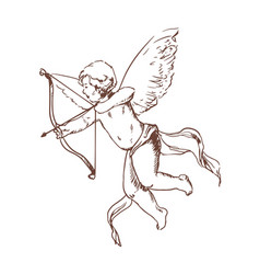 Cupid shooting Royalty Free Vector Image - VectorStock