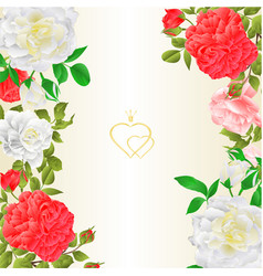 Floral border seamless background with roses Vector Image