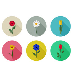 Flowers flat icons Royalty Free Vector Image - VectorStock