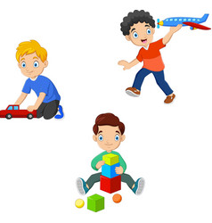 Cartoon boy riding a car Royalty Free Vector Image