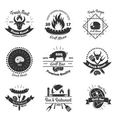 Hot grill logo design template Royalty Free Vector Image