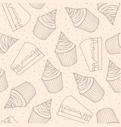Pastry repeat pattern with cakes pies muffins Vector Image
