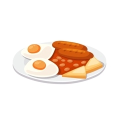 Traditional english breakfast grilled sausage Vector Image