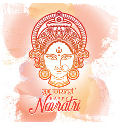 Happy navratri - goddess durga face design Vector Image