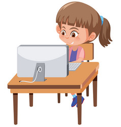 Group children using computer Royalty Free Vector Image