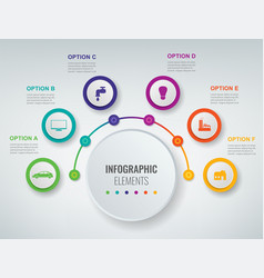 Abstract 3d Infographic Template With 6 Options Vector Image