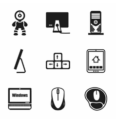 Screen monitor computer side view Royalty Free Vector Image