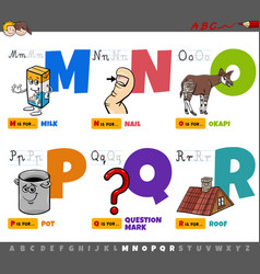 Educational cartoon alphabet letters set coloring Vector Image