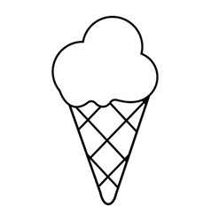 Vanilla ice cream icon outline line style Vector Image