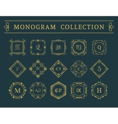 Vintage Monogram Set Royalty Free Vector Image