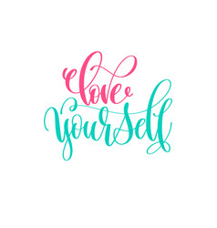 Modern brush calligraphy love yourself hand Vector Image