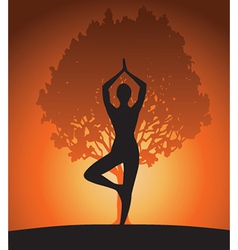 Tree yoga pose Royalty Free Vector Image - VectorStock