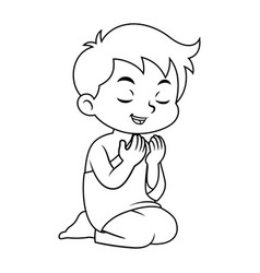 Moslem boy praying Royalty Free Vector Image - VectorStock