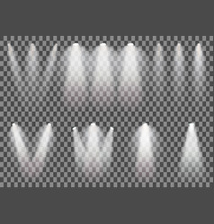 White beam lights set of different shapes and Vector Image