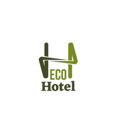 Wood house logo design eco friendly house concept Vector Image