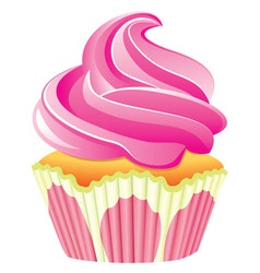 Pink cupcake Royalty Free Vector Image - VectorStock