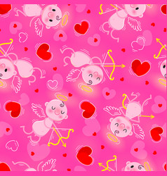 Valentines day day seamless texture with lovely vector
