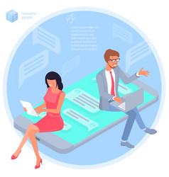 Flat design social network template Royalty Free Vector