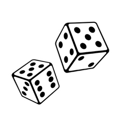 Two black dice cubes on white background Vector Image