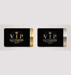 Vip card design with golden crown Royalty Free Vector Image