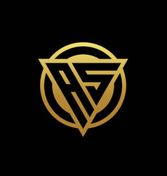 Ss logo monogram with triangle shape and circle Vector Image