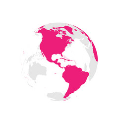 Earth globe with pink world map focused on africa Vector Image