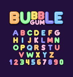 Bubble Gum Font Royalty Free Vector Image - Vectorstock