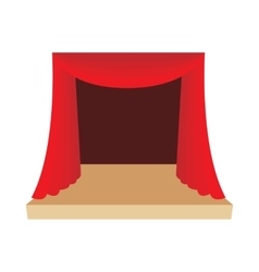 Theater stage with a red curtain isometric icon Vector Image