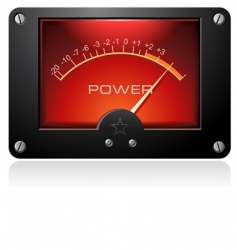 Analog vu meter blue Royalty Free Vector Image
