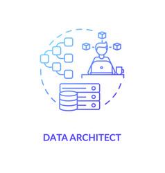 Data architect red gradient concept icon Vector Image
