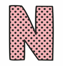 N letter pink bling girly Royalty Free Vector Image