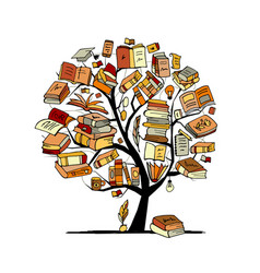 books-tree-sketch-for-your-design-vector