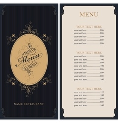 Vintage restaurant or cafe menu design template Vector Image