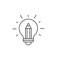 Pencil with light bulb hand drawn outline doodle Vector Image