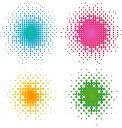 Color dot with cmyk halftone pattern Royalty Free Vector