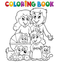 Coloring book family collection 1 Royalty Free Vector Image