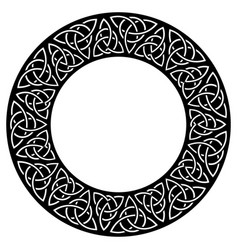 Circular decorative border with celtic pattern vector