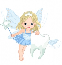 Tooth fairy with magic wand Royalty Free Vector Image