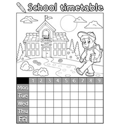 Coloring book timetable topic 3 Royalty Free Vector Image