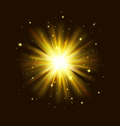 Gold star burst golden light explosion isolated Vector Image