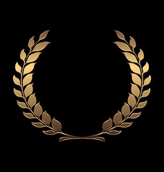 Gold award wreaths laurel on black background Vector Image