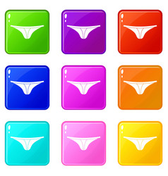 Lingerie icons 9 set Royalty Free Vector Image