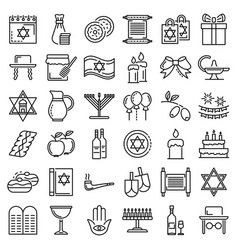 Jewish Menorah with candles icon flat style Vector Image