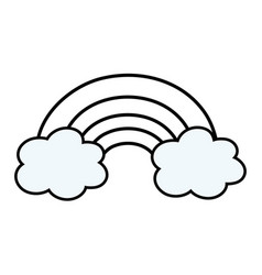 Rainbow with cloud draw design Royalty Free Vector Image