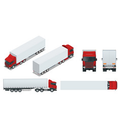 Truck trailer with container cargo delivering Vector Image